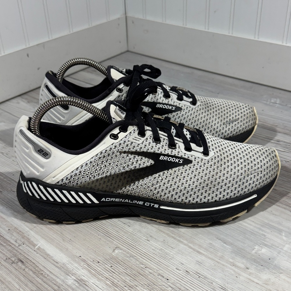 Brooks Adrenaline GTS 22 Women's Size 10.5 White Black Running Shoes 1203531B135